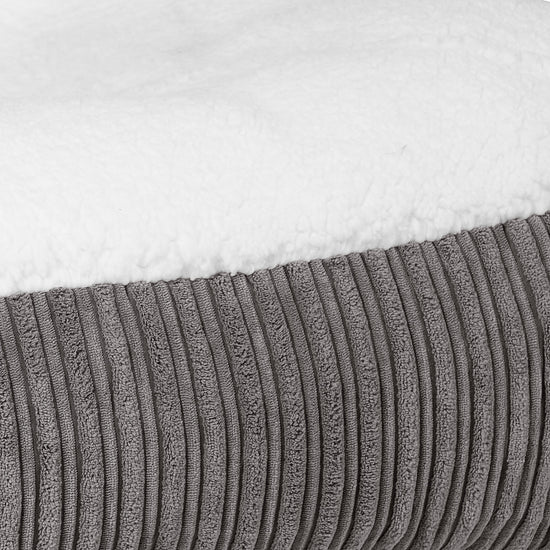 Sloucher Hundeseng Medium - Sherpa & Jernbanefløjl Grafit Grå 03