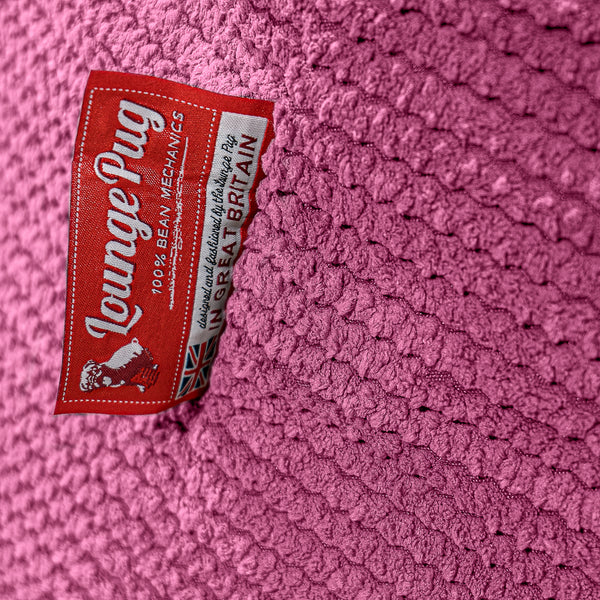 Ultra Lux-gaming-sækkestol - Pom Pom Pink Fabric Close-up Image