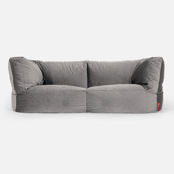 Albert Sækkestol Sofa 2 pers - Fløjl Sølv 01