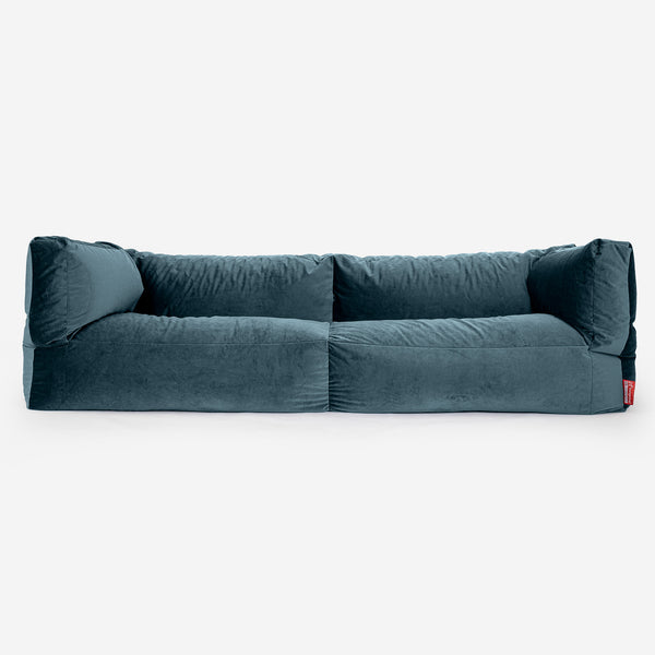 Albert Sækkestol Sofa 3 pers - Fløjl Turkis Blå 01