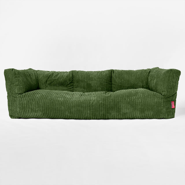 Albert Sækkestol Sofa 3 pers - Klassisk Jernbanefløjl Skovgrøn 01