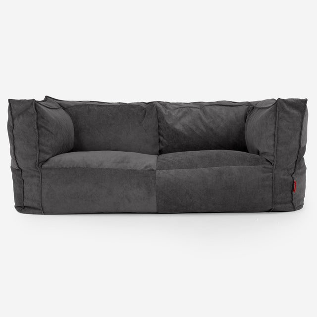 Albert Sækkestol Sofa 2 pers - Babyfløjl Kul 01