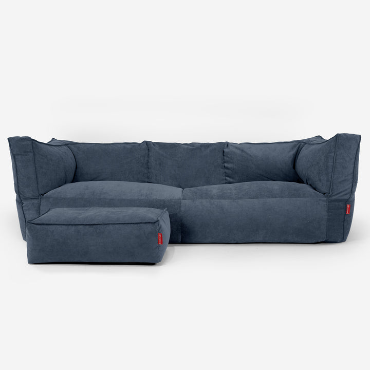 Albert Sækkestol Sofa 3 pers - Babyfløjl Navy 02