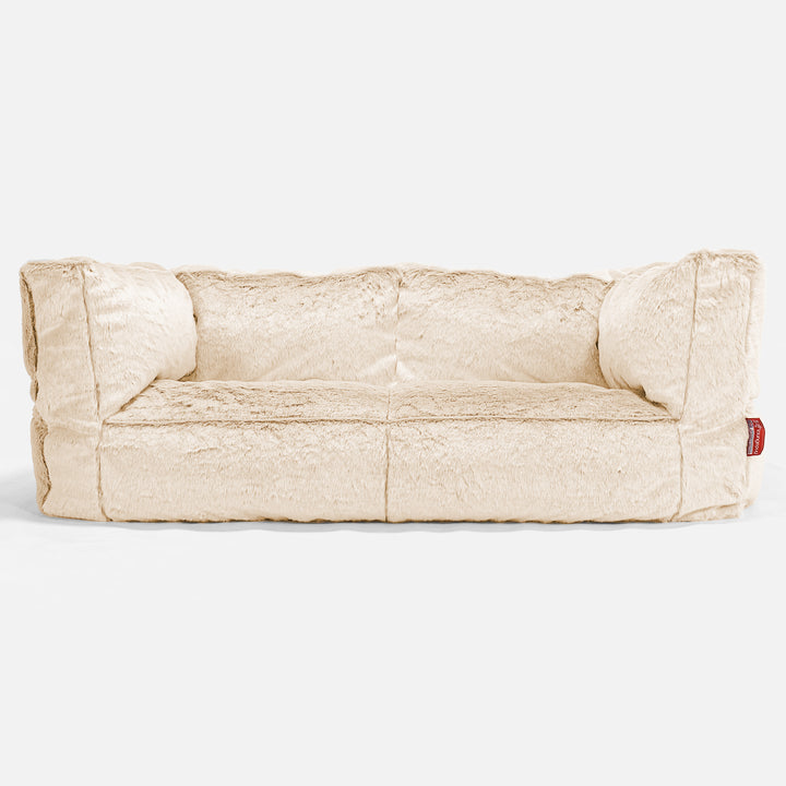 Albert Sækkestol Sofa 2 pers - Imiteret Kaninpels Hvid 01