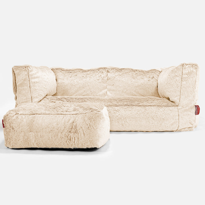 Albert Sækkestol Sofa 2 pers - Imiteret Kaninpels Hvid 02