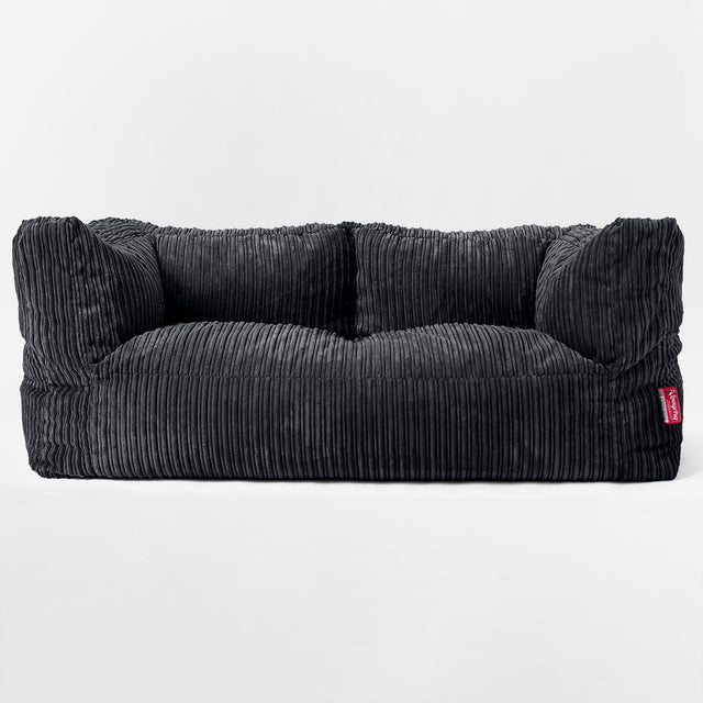 Albert Sækkestol Sofa 2 pers - Klassisk Jernbanefløjl Sort 01