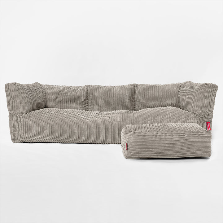 Albert Sækkestol Sofa 3 pers - Klassisk Jernbanefløjl Mink 02